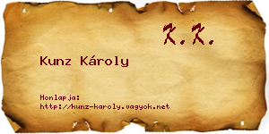 Kunz Károly névjegykártya
