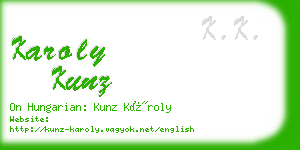 karoly kunz business card
